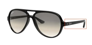 Aste originali Ray-Ban RB4125 Cats, colore 601 · Nero