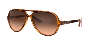 Aste originali Ray-Ban RB4125 Cats, colore 820 · Stripped rosso avana