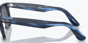 Aste originali Ray-Ban RB2140 Wayfarer, colore 1361 · Striato blu