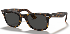 Ray-Ban 2140 WAYFARER, colore 1292B1 · Avana su trasparente marrone