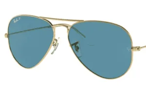 Lenti originali Ray-Ban RB3025 Aviator Large Metal, colore S2 · Polarizzato blu