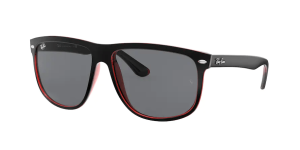 Ray-Ban RB4147 BOYFRIEND, colore 617187 nero opaco su trasparente rosso