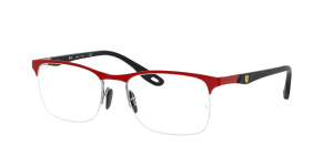 Ray-Ban RX8416M, colore F045 · Rosso opaco ferrari su argento