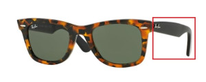 Aste originali Ray-Ban RB2140 Wayfarer, colore 1157 · Maculato nero avana