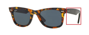 Aste originali Ray-Ban RB2140 Wayfarer, colore 1158 · Maculato blu avana