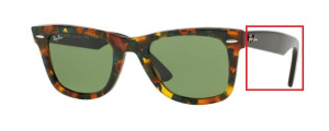 Aste originali Ray-Ban RB2140 Wayfarer, colore 1159 · Maculato verde avana