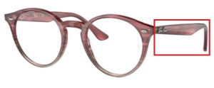 Aste originali Ray-Ban RB2180V vista, colore 8145 · Bordeaux