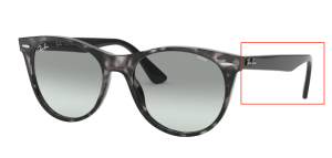 Aste originali Ray-Ban RB2185 Wayfarer II, colore 1250 · Avana grigio