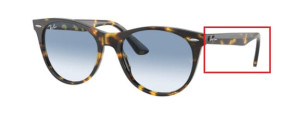 Aste originali Ray-Ban RB2185 Wayfarer II, colore 1332 · Giallo avana