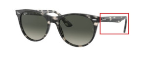 Aste originali Ray-Ban RB2185 Wayfarer II, colore 1333 · Grigio avana