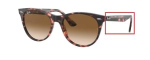 Aste originali Ray-Ban RB2185 Wayfarer II, colore 1334 · Rosa avana