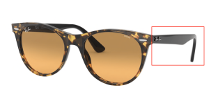 Aste originali Ray-Ban RB2185 Wayfarer II, colore 1248 · Avana gialla