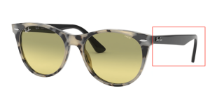 Aste originali Ray-Ban RB2185 Wayfarer II, colore 1251 · Avana beige