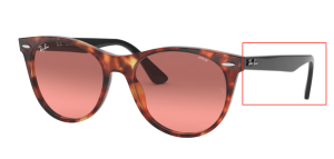 Aste originali Ray-Ban RB2185 Wayfarer II, colore 1249 · Avana rosso