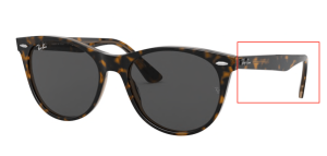 Aste originali Ray-Ban RB2185 Wayfarer II, colore 1292B1 · Avana su trasparente marrone