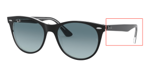 Aste originali Ray-Ban RB2185 Wayfarer II, colore 1294 · Nero su trasparente