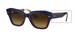 Aste originali Ray-Ban RB2186 State Street, colore 1320 · Blu su stripes arancione/blu