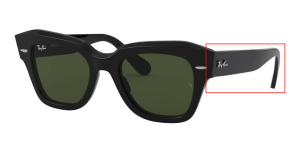Aste originali Ray-Ban RB2186 State Street, colore 901 · Nero