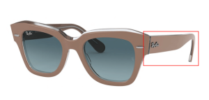 Aste originali Ray-Ban RB2186 State Street, colore 1297 · Beige su trasparente