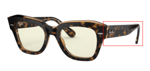 Aste originali Ray-Ban RB2186 State Street, colore 1292BL · Avana su trasparent chiaro bro