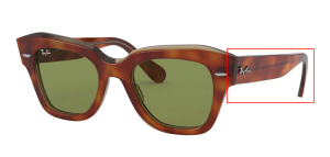 Aste originali Ray-Ban RB2186 State Street, colore 1293 · Avana su trasparente beige