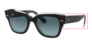 Aste originali Ray-Ban RB2186 State Street, colore 1294 · Nero su trasparente