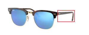 Lenti originali Ray-Ban RB3716 Clubmaster Metal, colore 17 · Blu flash specchio