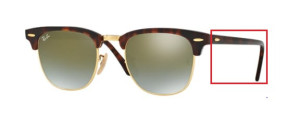 Aste originali Ray-Ban RB3016 Clubmaster, colore 9909 · Rosso lucido