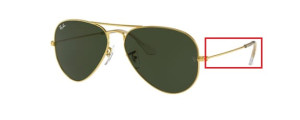 Aste originali Ray-Ban RB3025 Aviator, colore 001 · Oro