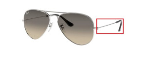 Aste originali Ray-Ban RB3025 Aviator, colore 003 · Argento