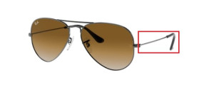 Aste originali Ray-Ban RB3025 Aviator, colore 004 · Gunmetal