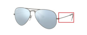 Aste originali Ray-Ban RB3025 Aviator, colore 029 · Opaco gunmetal