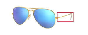 Aste originali Ray-Ban RB3025 Aviator, colore 112 · Oro opaco