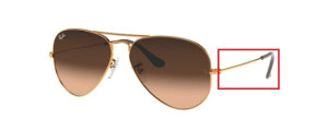 Aste originali Ray-Ban RB3025 Aviator, colore 197 · Bronzo