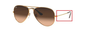 Aste originali Ray-Ban RB3025 Aviator, colore 9001 · Chiaro bronzo