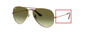 Aste originali Ray-Ban RB3025 Aviator, colore 9002 · Medium bronzo