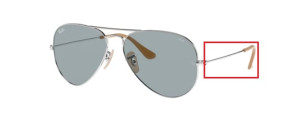 Aste originali Ray-Ban RB3025 Aviator, colore 9065 · Argento