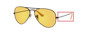 Aste originali Ray-Ban RB3025 Aviator, colore 9066 · Nero opaco