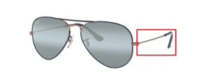 Aste originali Ray-Ban RB3025 Aviator, colore 9156 · Rame su superiore mt dk blu