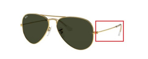 Aste originali Ray-Ban RB3025 Aviator, colore L0205 · Golden