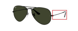 Aste originali Ray-Ban RB3025 Aviator, colore L2823 · Nero