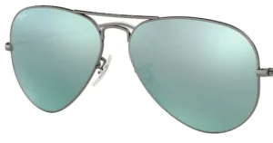 Lenti originali Ray-Ban RB3025 Aviator Large Metal, colore 30 · Verde chiaro specchio total argento