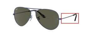 Aste originali Ray-Ban RB3025 Aviator, colore 9187 · Sand trasparent blu