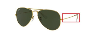 Aste originali Ray-Ban RB3025 Aviator, colore W3234 · Oro