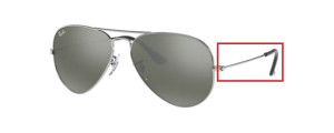 Aste originali Ray-Ban RB3025 Aviator, colore W3275 · Argento