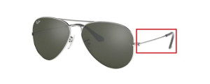 Aste originali Ray-Ban RB3025 Aviator, colore W3277 · Argento