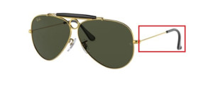 Aste originali Ray-Ban RB3138 Shooter, colore 9239 · Legend oro