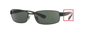 Aste originali Ray-Ban RB3364 Pezzi, colore 002 · Nero