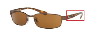 Aste originali Ray-Ban RB3364 Pezzi, colore 014 · Marrone