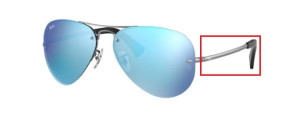 Aste originali Ray-Ban RB3449, colore 004 · Gunmetal